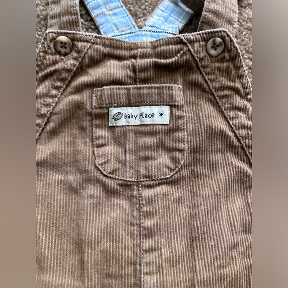 The Children’s Place Vintage Baby Set Corduroy Overalls & Bucket Hat Sz 6-9mo - Picture 4 of 10